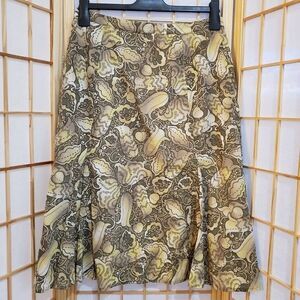 J.Jill Women's Floral Zip Closure Lined Skirt Sz 8